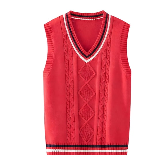 Girls Sweaters,Girls Vest Sweater Classic V Neck School Style Knit Cardigan Big Kids Comfortable Academic Pullover Girls Vest,Boys Sweater,8-9 Years