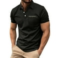 thumbnail image 2 of COSFO with Pockets Men's Polo Shirts Golf Black Short Sleeve Tops Slim Fit Collared Pullover Performance Mens Classic T-Shirt, 2 of 5