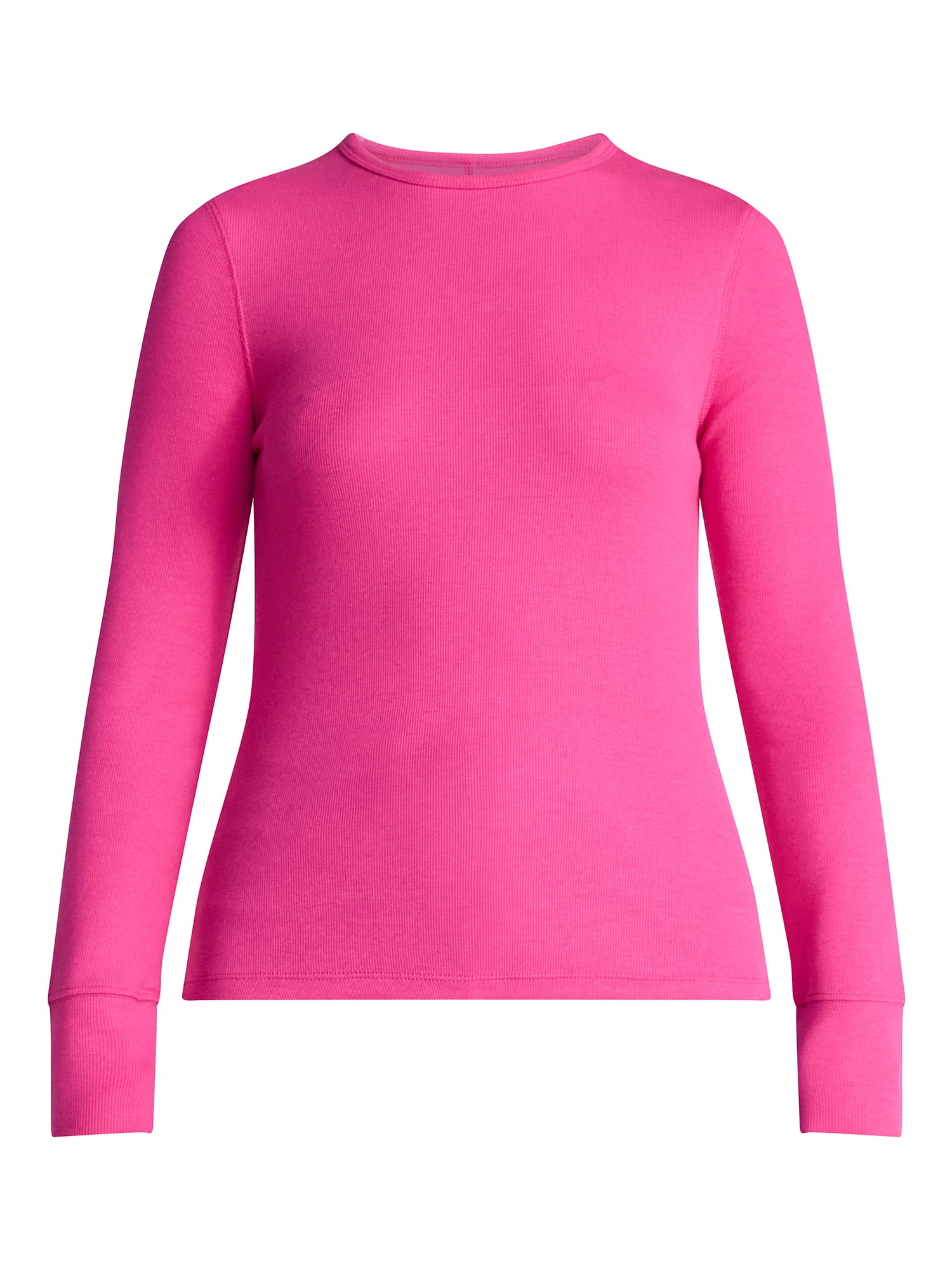 Time and Tru Women's Rib Tee with Long Sleeves, Size Xs-Xxxl