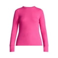 thumbnail image 4 of Time and Tru Women's Rib Tee with Long Sleeves, Size XS-XXXL, 4 of 5