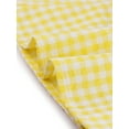 thumbnail image 5 of INSPIRE CHIC Women's Plaid Shirt Peter Pan Collar Puff Short Sleeve Gingham Button Down Blouse XS Yellow, 5 of 6