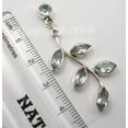 thumbnail image 3 of SilverStarJewel 925 Solid Silver Classic Blue Topaz 6 Stone Unusual Tree Leaves Earrings 4.6 CM, 3 of 3