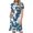 DT-Light Blue, variant on DailyTrove Women's Denim Print Fit & Flare Dress, Short Sleeve, Casual Daily & Weekend Wear, Mid-Weight Cotton Blend, Contrast Trim