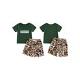 thumbnail image 2 of Toddler Baby Boy Shorts Set 6 12 18 24 Months 2T 3T 4T Letter/Dinosaur/Duck Embroidery Short Sleeve T-shirts Elastic Waist Shorts 2 Piece Summer Outfit, 2 of 9