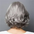 thumbnail image 6 of Wigs Human Hair A Woman's Short Hair Has A Silver Gray Synthetic Top Middle Wig With Grey Edges, 6 of 6