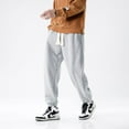 thumbnail image 4 of SWSMCLT Men's Snow Sweatpants Cotton Comfy Pants Drawstring Joggers Soft Winter Fashion Athletic Pocket Light Grey X-Large, 4 of 4