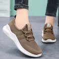 thumbnail image 2 of Zapatillas deportivas de malla transpirables para mujer, informales, con cordones, cómodas, deportivas, a la moda para estudiantes, 2 of 8