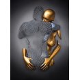 thumbnail image 1 of Abstract Steel Wire Metal Figure Statue Sculpture Canvas Painting Couple Hanging Painting High Definition Jet Printing Painting Core, 1 of 5