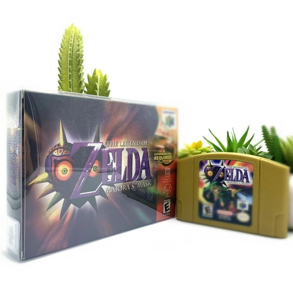 NIANJIN Legend of Zelda The - Majora's Mask (No expansion pack) Games Compatible for N64 Console Replacement for N64 Cartridge Includes Art Box, Tray, and PET Protective Case