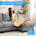 thumbnail image 5 of BALUS 114" U Shaped Sectional Sofa,Oversize Modular Couch and Gray Sofa for Living Room, 4-Seat Sectioanl Sofa with Chaise, Linen, Light Grey, 5 of 8