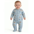thumbnail image 3 of Emy Dola Baby Boys' One-Piece Footies 100% Cotton Bodysuit For 0-12M Infant Long Sleeve Zipper Onesies Newborn Spring Fall Romper Outfits, 3 of 7