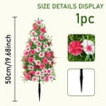 thumbnail image 6 of 19.7 Inch UV-Resistant Artificial Outdoor Shrubs 4 Pack, Conical Flower Trees with Ground Stakes for Patio, Garden, Porch, Indoor Outdoor Decor (Red), 6 of 8