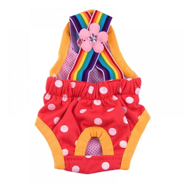 Shorts Physiologiques pour Animaux Couches Sanitaires avec Sangle Resserrée pour Chiot-TTP-Rouge