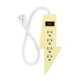thumbnail image 1 of Globe Electric 4-Grounded Outlet 1.5 ft Yellow Braided Fabric Flat Plug Indoor Power Strip, 1 of 5