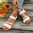 thumbnail image 7 of MLCDZ Sandals for Women Flat Dressy: Summer Flower Sandals with Ankle Strap Comfortable Casual Walking Flat Sandals White 40, 7 of 7