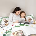 thumbnail image 4 of Feelyou Cute Meerkat Lover Bedding Comforter Set 7 Pieces for Child, Kawaii Hippo Elephant Full Bedding Set, Jungle Animal Party Reversible Fitted Sheet Flat Sheet, Breathable Home Decor, 4 of 8