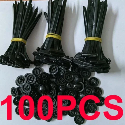 Nylon Universal Cable Tie Buckle Self-Locking Nylon Zip Ties Holder 100Pcs