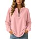 thumbnail image 2 of Neewe Women's Plain Long Sleeve Top Fall 1/4 Zipper Tops Loose Ladies Casual Fashionable Top Pullover, 2 of 7
