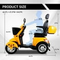 thumbnail image 3 of QEEKA All Terrain Mobility Scooter,500lbs Capacity - 800W,Handicap Scooter for Seniors & Adults,Yellow, 3 of 15