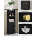 thumbnail image 5 of Bathroom Storage Cabinet, Corner Floor Cabinet with Doors and Adjustable Shelf, Narrow Toilet Paper Cabinets, Bathroom Organizer for Small Spaces, Black BC39704X, 5 of 7