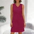 thumbnail image 6 of Summer Plus Size Maxi Dresses for Womens 2025 Fashion Casual Pleated-cent Sleeve Round-Neck Solid Dress, 6 of 6