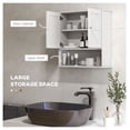 thumbnail image 4 of Rustic Wall Organizer: White Farmhouse Medicine Cabinet with Barn Doors & Shelf, 4 of 9