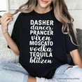 thumbnail image 6 of Dasher Dancer Prancer Vixen Moscato Vodka Tequila Blitzen T‑Shirt, Funny Party Tee, 6 of 10