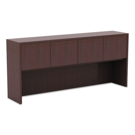 UPC: 0042167304300 | Alera ALEVA287215MY Valencia Series 70.63 in. x 15 in. x 35.38 in. Hutch with Doors – Mahogany