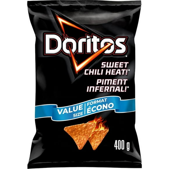 Doritos Sweet Chili Heat! flavoured tortilla chips, Value Size, 400 g.