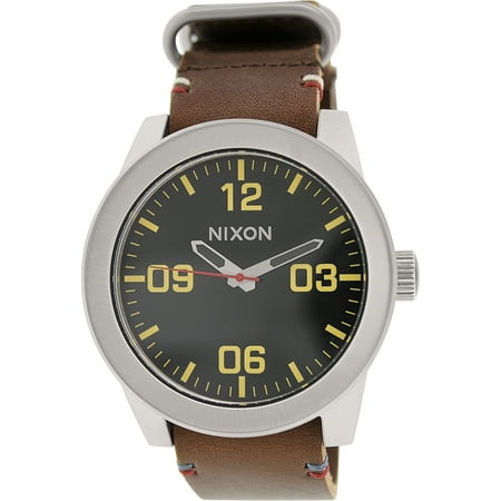 Nixon Men's Corporal A243019 Brown Leather Leather Quartz Watch