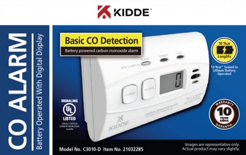 Kidde C3010D Carbon Monoxide Detector with Digital Display and 10Year