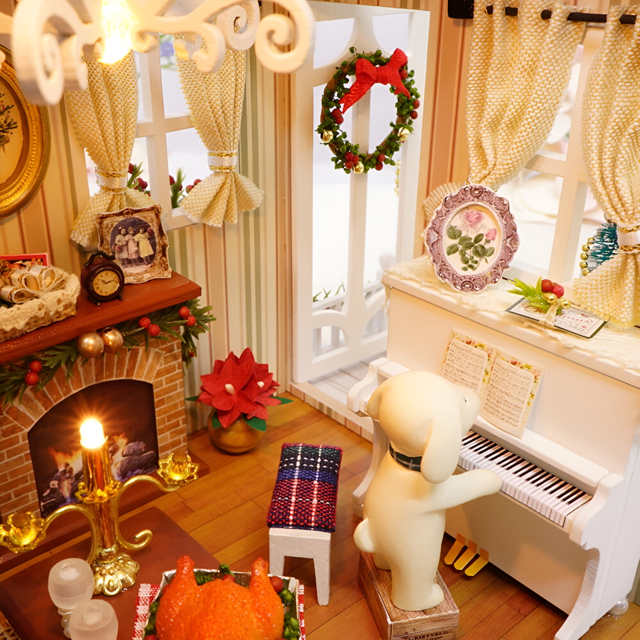 BESTSKY 2026 New Diy Dollhouse Wooden Room Assemble Kit Home Decoration Miniature House Model Self-Installed Simulation Dollhouse,For Home Decor,Crafting,Collecting,Diy Projects