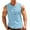 Light Blue, variant on cocolona Summer Tank Tops for Men Fashion Solid Color Button Down Crew Neck Sleeveless Shirts Casual Blouses
