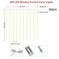 thumbnail image 3 of Luzes de Cuerda Al Aire Libre Cortina Raya Luz 300Led 8 Modos Cálido Blanco Decoración Led Luces de Cuerda, 3 of 7