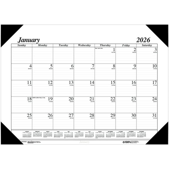 House of Doolittle Recycled Monthly Desk Pad Calendar Economy 18-1/2 x 13 Inches