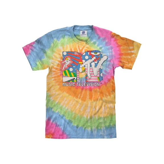 Tee Luv MTV Music Television Psychedelic Logo Tie Dye T-Shirt (Men's) (M)