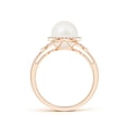 thumbnail image 2 of ANGARA Freshwater Cultured Pearl Halo Ring with Diamonds in 14K Rose Gold for Women | June Birthstone, Birthday, Anniversary, Jewelry Gift for Women | Pearl Ring, 2 of 8