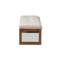 thumbnail image 3 of Baxton Studio Caramay Modern and Contemporary Light Beige Fabric Upholstered Walnut Brown Finished Wood Bench, 3 of 7