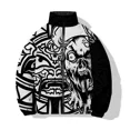 thumbnail image 5 of Ropa de invierno para hombre, de algodón, resistente al frío, para entrenamiento de mascotas, chaqueta holgada de algodón con estampado en blanco y negro, a la moda, 5 of 5