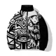 thumbnail image 5 of Ropa de invierno para hombre, de algodón, resistente al frío, para entrenamiento de mascotas, chaqueta holgada de algodón con estampado en blanco y negro, a la moda, 5 of 5