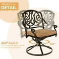 thumbnail image 2 of W WARMHOL 7-Piece Outdoor Patio Dining Set, 60” Rectangular Cast Aluminum Dining Table with Umbrella Hole and 4 Stationary, 2 Swivel Rocker Chairs, 6 Cushioned, Backyard, Patio, Garden, 2 of 8