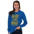 thumbnail image 4 of Made His Image Jesus Christian Long Sleeve TShirt Men Women Brisco Brands S, 4 of 6