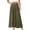 Army Green, variant on Satin Maxi Skirt for Women High Rise A-Line Solid Color Skirt Flowy Elastic Waist Stylish Skirts with Pockets S-2XL