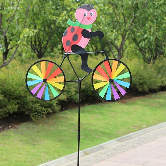 FurNest Animal Cycling Windmill Outdoor Decoration Insert Ground Windmill B8J