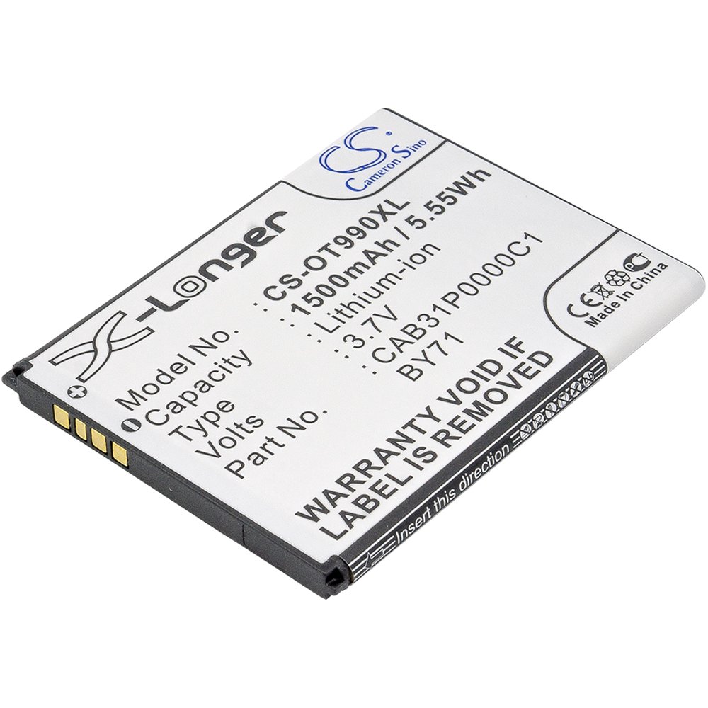 Replacement Battery For Alcatel 3.7v 1500mAh / 5.55Wh Mobile