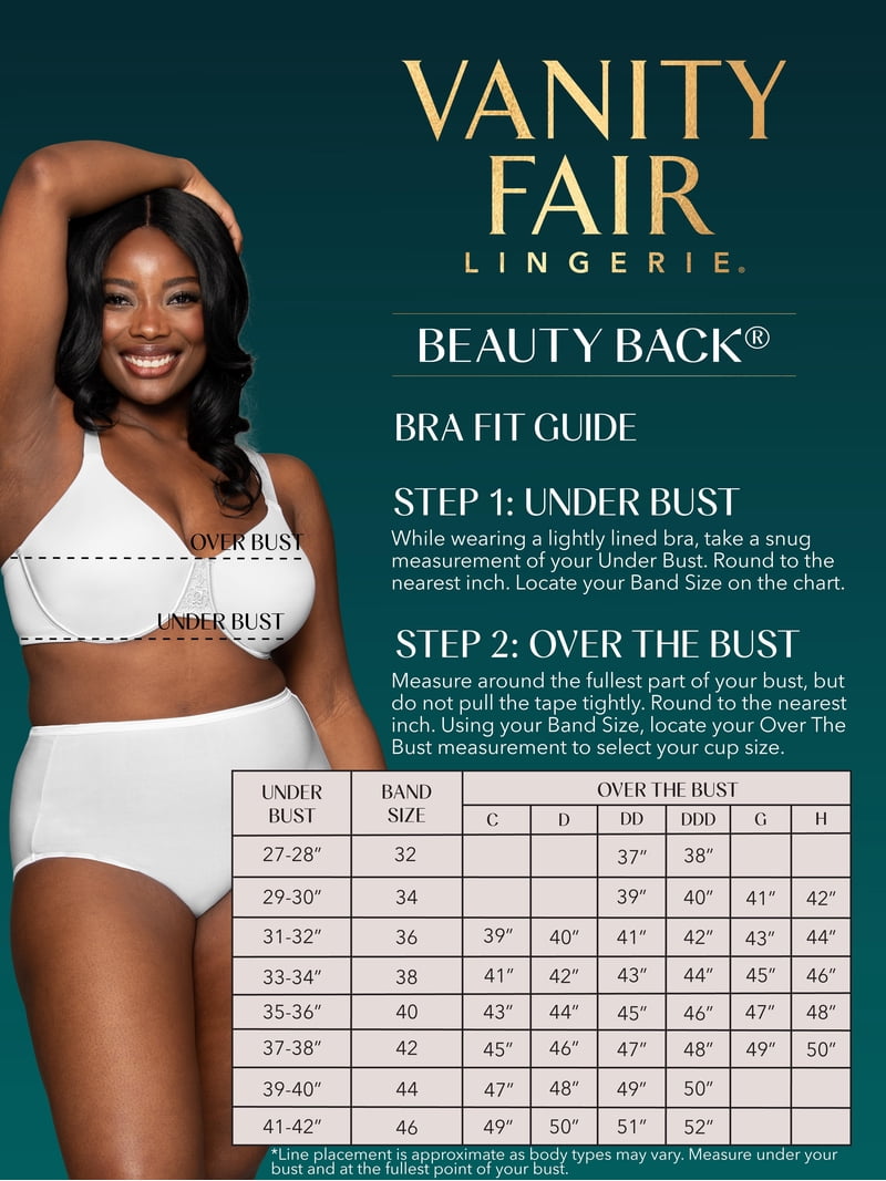 Vanity Fair Lingerie Women's Beauty Back Smoothing Underwire