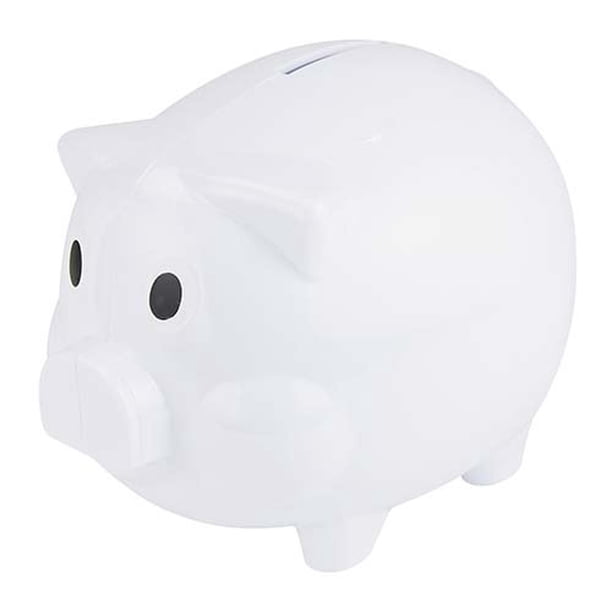 Alcancía puerquito clásico para niños-Puerquito blanco 9.7 x 9.7