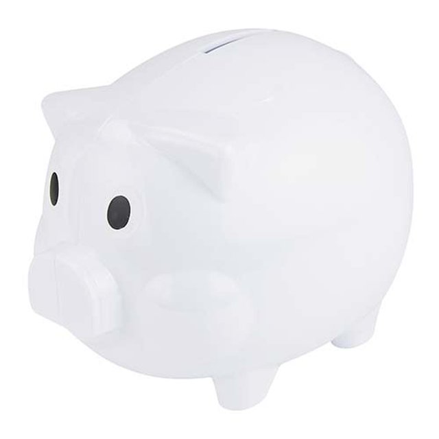 Alcancía puerquito clásico para niños-Puerquito blanco 9.7 x 9.7