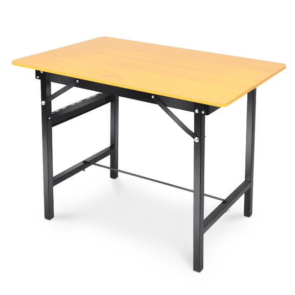 Favory Workbench for Garage, 39.4" Adjustable Height Work Table, Heavy Duty Rubber Wood Workstation for Workshop, Office, Home, 220 LBS Load Capacity