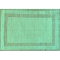 thumbnail image 1 of Ahgly Company Machine Washable Indoor Rectangle Solid Turquoise Blue Modern Area Rugs, 8' x 12', 1 of 4